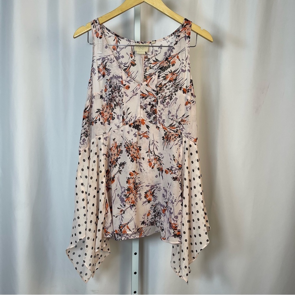 Anthropologie Vanessa & Virginia Medium Garden Pop Flowy Tank Top Retro